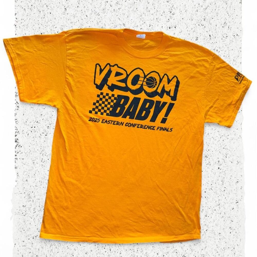 Indiana Pacers 2025 Eastern Conference Finals yellow t-shirt size XL #pacers